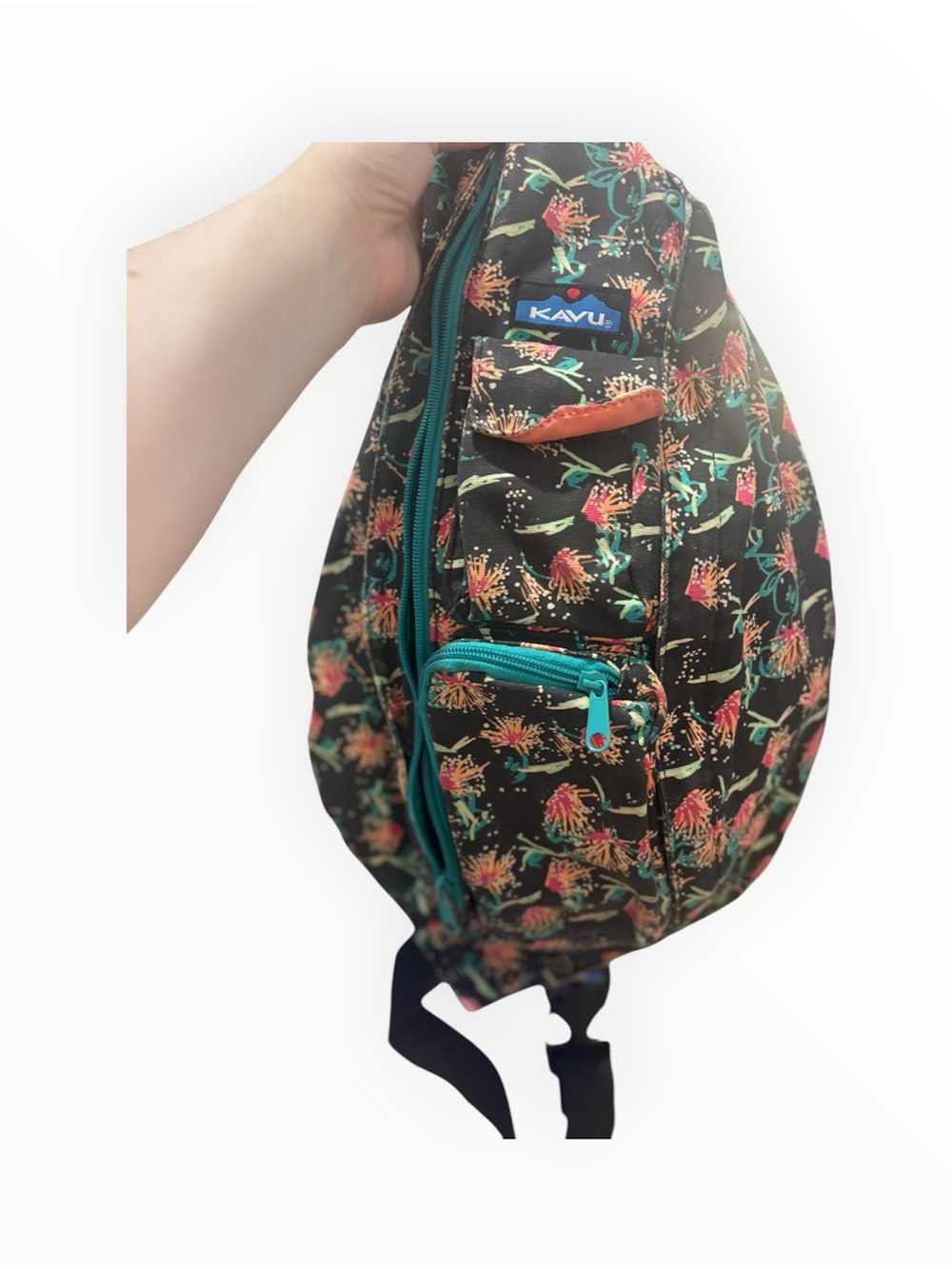 KAVU Shoulder Rope Sling Bag Purse Sparklers Fireworks Black Pink Green